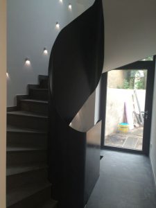 Habillage en tôle d'un escalier