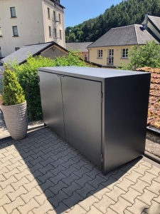 Armoire poubelle en métal avec double portes